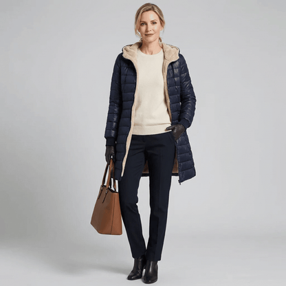 Jaqueta Feminina Puffer Longa com Pelúcia