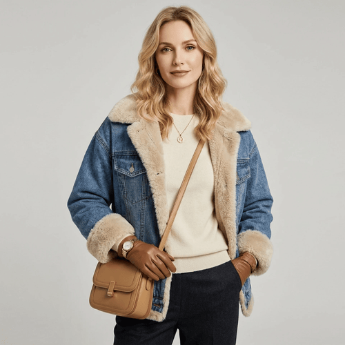 Jaqueta Feminina Jeans Peluciada