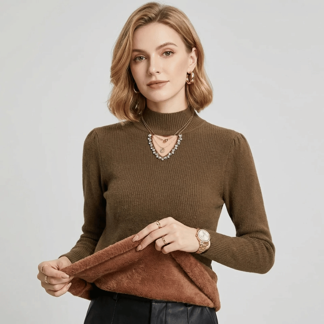 Suéter Feminino Peluciado com Pérolas