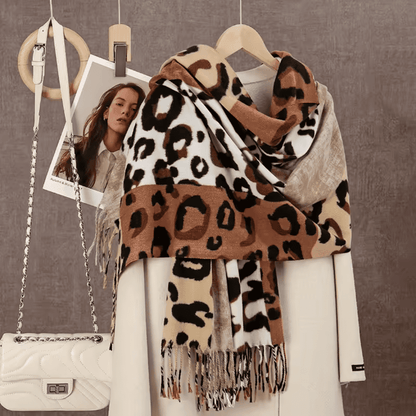 Xale Feminino em Cashmere Animal Print Colorido