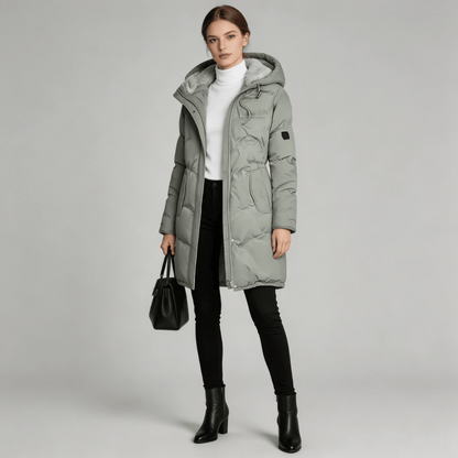Parka Feminina Grossa com Pelúcia e Capuz