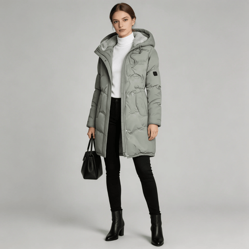 Parka Feminina Grossa com Pelúcia e Capuz