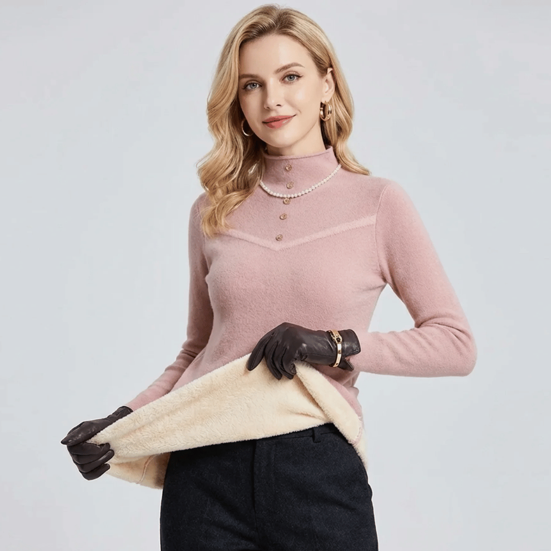 Suéter Feminino Peluciado com Botões Diana