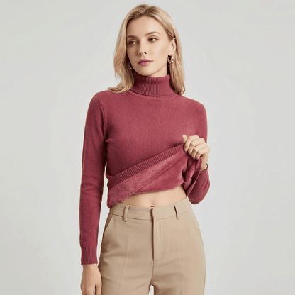 Suéter Feminino Gola Alta Peluciado