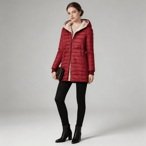 Jaqueta Feminina Puffer Longa com Pelúcia