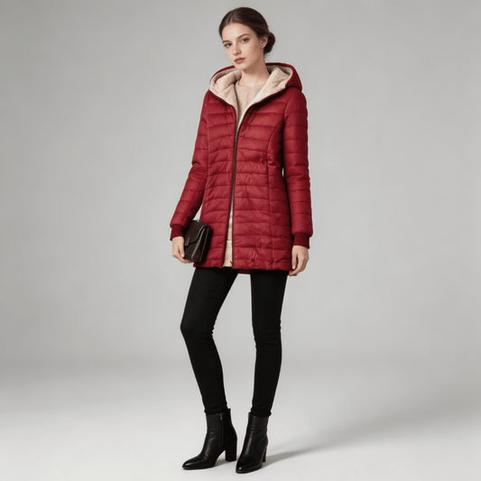 Jaqueta Feminina Puffer Longa com Pelúcia
