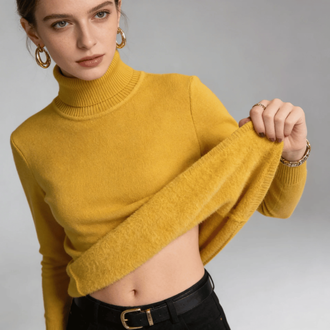 Suéter Feminino Gola Alta Peluciado