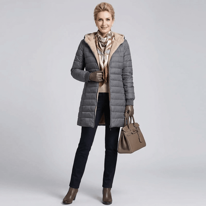 Jaqueta Feminina Puffer Longa com Pelúcia