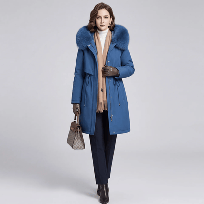 Trench Coat Feminino com Pelúcia e Capuz